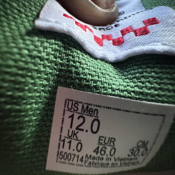 Vans Era Shoes Mens Size 12‎ Black Green Suede Canvas Skate POP Low Top Classic - Picture 9 of 9